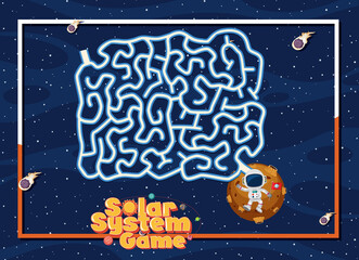 Wall Mural - Game template with space theme background
