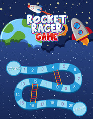 Wall Mural - game template with space theme background