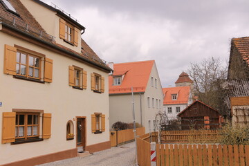 Historische Gebäude in der Altstadt der Stadt Berching in Bayern	