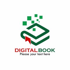Digital book logo template illustration