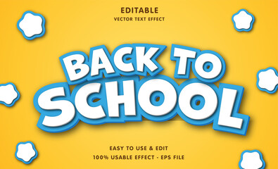 Poster - back to school editable text effect with modern and simple style, usable for logo or campaign title