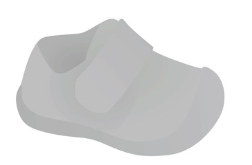 Sticker - Grey baby shoe. vector illustration