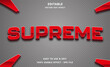 supreme editable text effect with modern and simple style, usable for logo or campaign title