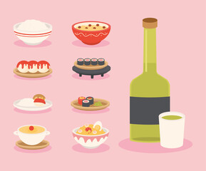 Sticker - icons japanese food