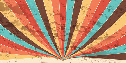 Poster - abstract stylish retro vintage era line frame illustration 1970 shapes vector style stripes background poster design graphic