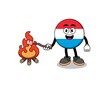 Illustration of luxembourg burning a marshmallow