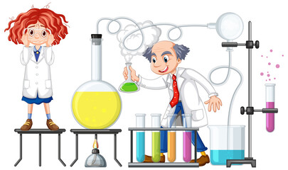 Wall Mural - scientist doing science experiment in the lab