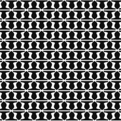 Poster - Black repeating shapes, and the same upside down throughout the pattern. Vector shapes in a seamless pattern.