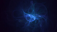 3D Rendering Abstract Blue Fractal Light Background