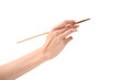 © stas_malyarevsky - Female hand with brush on white background. Hand with a brush