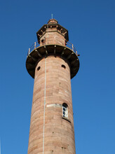 View Of The Historic 19th Century Stone Pharos Lighthouse In Fleetwood Lancashire