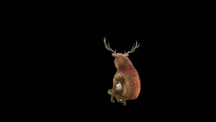 Wall Mural - deer dancing cg fur 3d rendering animal realistic cgi vfx animation loop composition 3d mapping cart