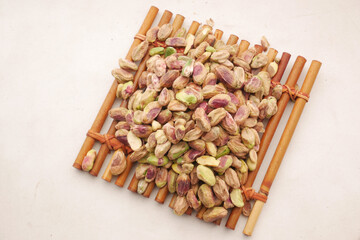 Poster - detail shot of natural pistachios nut 