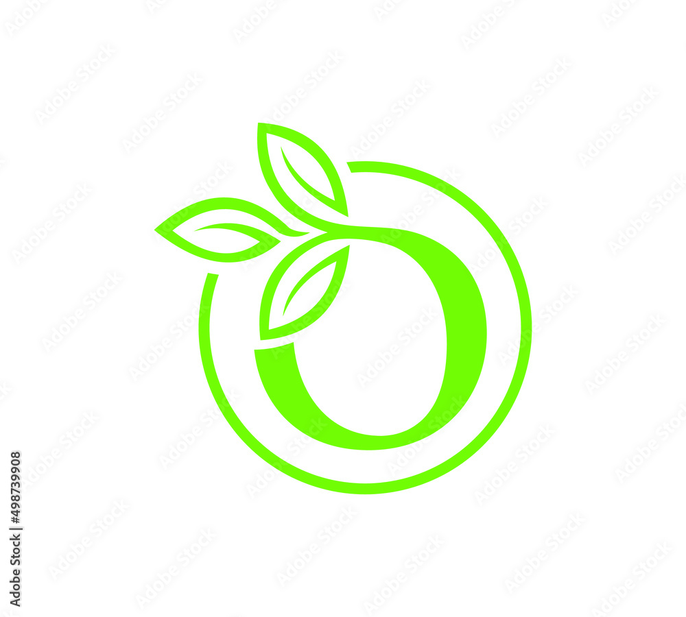 Letter with leaf logo design Stock Vector | Adobe Stock