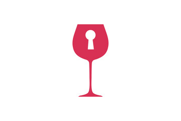 wine secret party logo template design. symbol illustration.