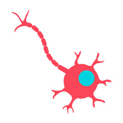 Poster - Abnormal red cell with outgrowth semi flat color vector object. Malignant tumor. Malicious liaison. Full sized item on white. Simple cartoon style illustration for web graphic design and animation