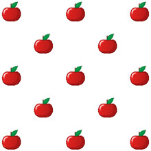 Classic Abstract Illustration With Red Pixel Apple Pattern Design. Pixel Vector Illustration. Abstract Background