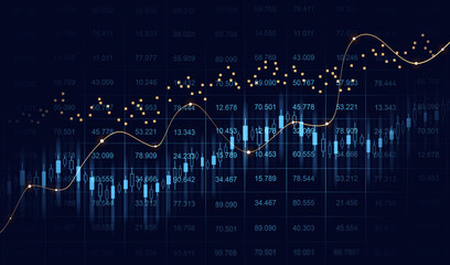 Wall Mural - Price graph and indicator.
Stock market invest and crypto currency.