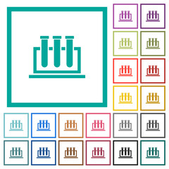 Sticker - Chemistry flat color icons with quadrant frames