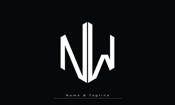 Alphabet letters Initials Monogram logo NW , WN