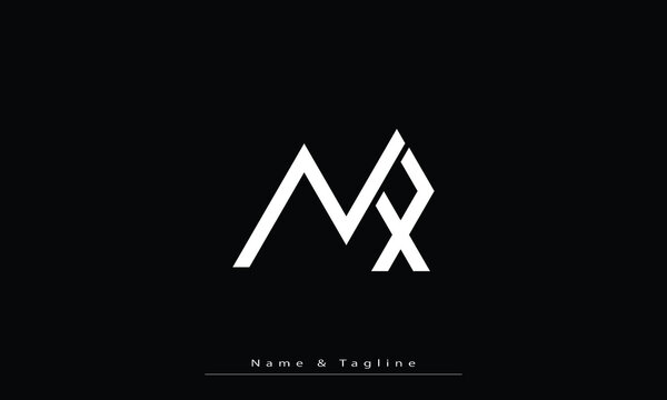 Alphabet letters Initials Monogram logo NX , XN