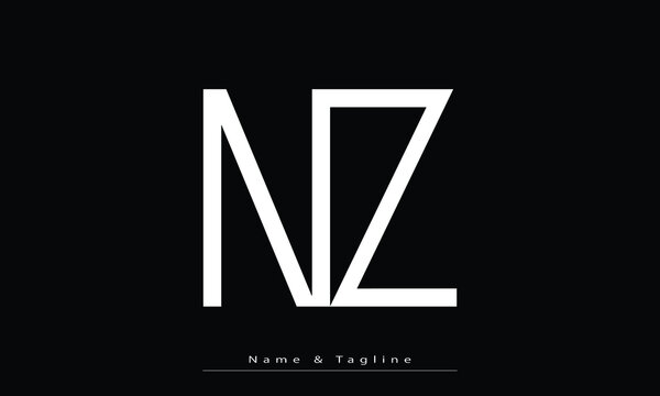 Alphabet letters Initials Monogram logo NZ , ZN