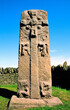 Celtic Pictish mediaeval Christian cross slab by the roadside near village of Aberlemno, Tayside, Scotland