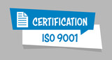 Fototapeta  - Logo certification iso 9001.