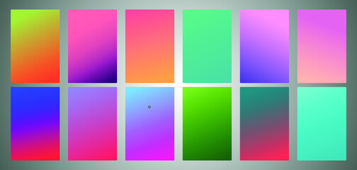 Poster - Abstract colorful vector blurred gradient backgrounds. Holographic template for your cover and design

