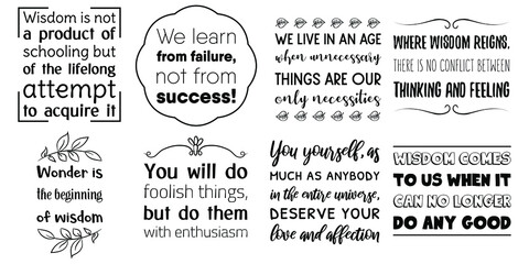 Set of Calligraphy saying for print. Motivation Inspiring Positive Vector Quotes for every day. Ready to post in social media, brochure, magazine.
