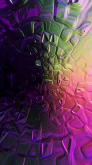 Wall Mural - Purple Pink and Green Glass Fractal Background Loop