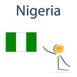 © Yulia Grinyuk - Character with the flag of Nigeria. Teaching children geography and countries of the world