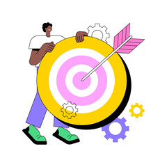 Poster - Focus abstract concept vector illustration. Training concentration, focus on success, defined business goal, orientation on target, center of attention, focal point, spotlight abstract metaphor.
