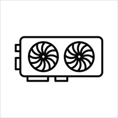 Fototapete - GPU icon. Circuit board icon. simple illustration of graphics card GPU. Personal computer component icon