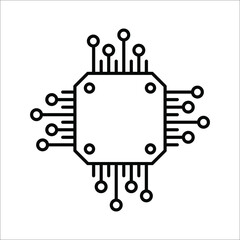 Fototapete - GPU icon. Circuit board icon. simple illustration of graphics card GPU. Personal computer component icon