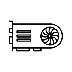 Fototapete - GPU icon. Circuit board icon. simple illustration of graphics card GPU. Personal computer component icon