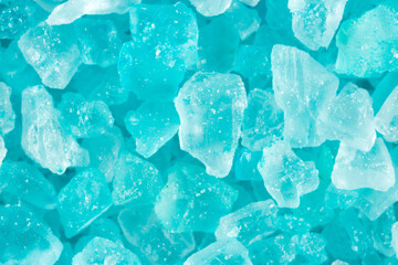 Wall Mural - Salt crystals, sea salt as background and texture. Ice crystals turquoise Blue