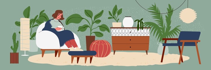 Sticker - Lagom Style Room Illustration