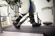 Gait training by robotic assistance to facilitate rehabilitation.