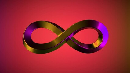 Wall Mural - infinity neon sign on colorful background. spectrum, quantum energy, red green. financial website, a