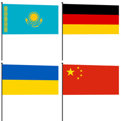 Poster - Set of illustrated flags of the countries of the world.