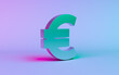 The euro symbol is in tinted composition. Horizontal composition with copy space.
