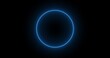 blue neon ring of lightning, energy on a black background. 3d image Abstract energy circle with lightning discharges. Gradually, a blue ring appeared and a constant glow in the circle.
