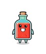 cute square poison bottle mascot with an optimistic face