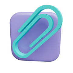 Poster - Paper clip 3d icon render illustration