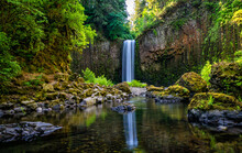 Abiqua Falls In The Cascades Of Oregon