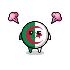 Poster - annoyed expression of the cute algeria flag cartoon character