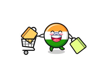 Poster - black Friday illustration with cute india flag mascot