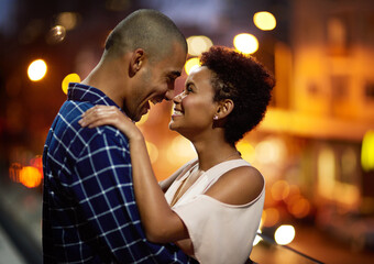 Aufkleber - I could stare into your eyes together. Cropped shot of an affectionate young couple out on a date in the city.