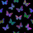 neon butterfly seamless pattern background